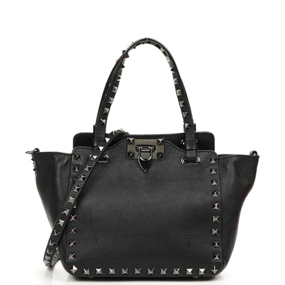 Valentino Garavani Mini Rockstud Leder Tote Bag Schwarz