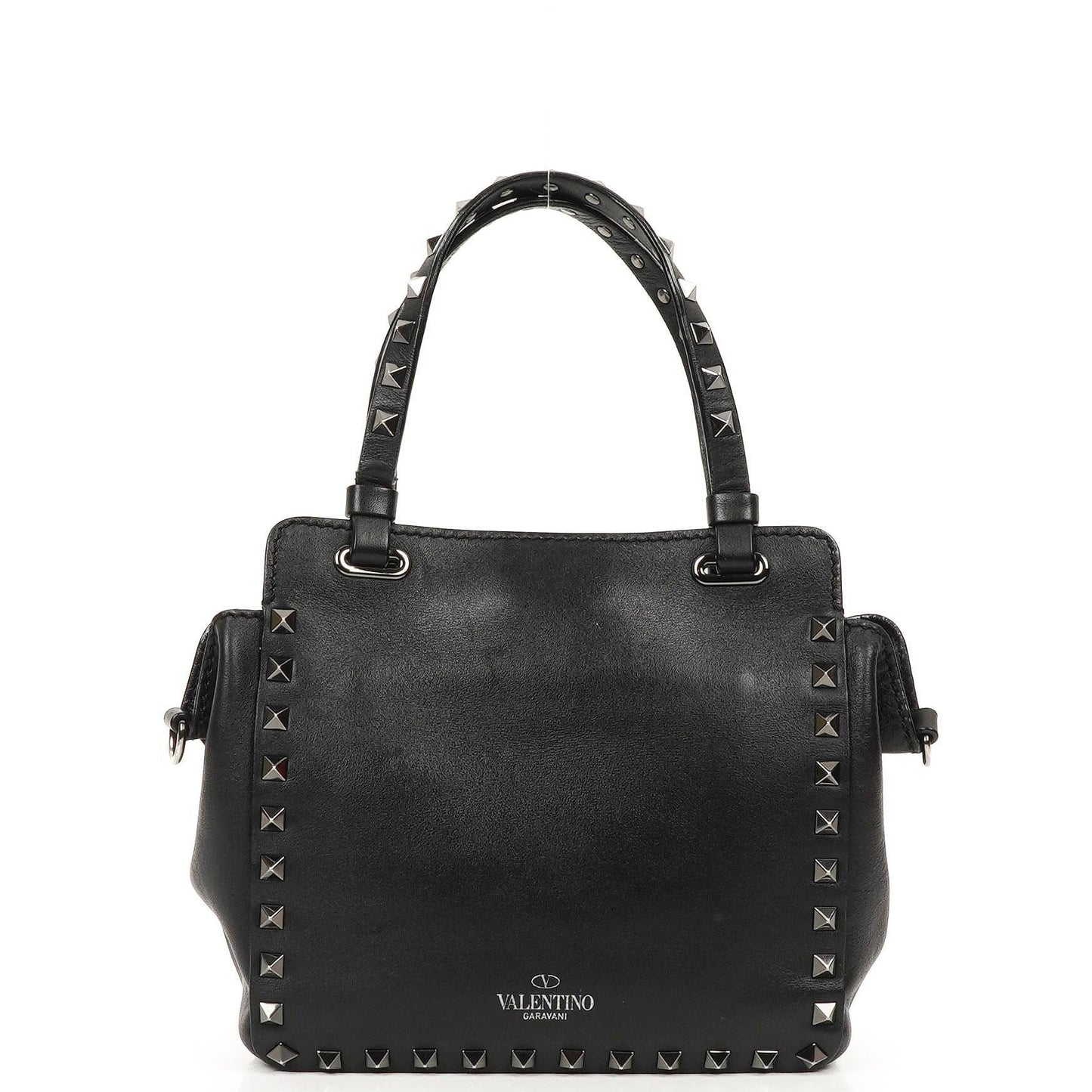 Valentino Garavani Mini Rockstud Leder Tote Bag Schwarz