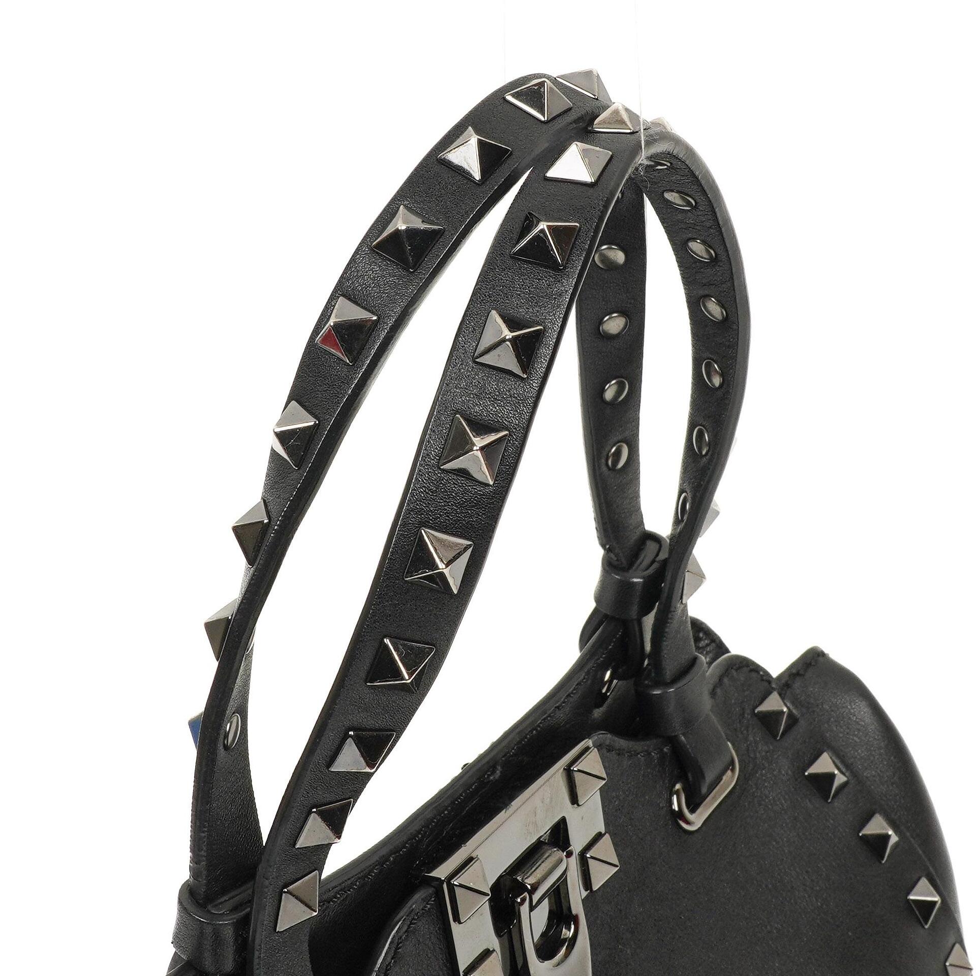 Valentino Garavani Mini Rockstud Leder Tote Bag Schwarz