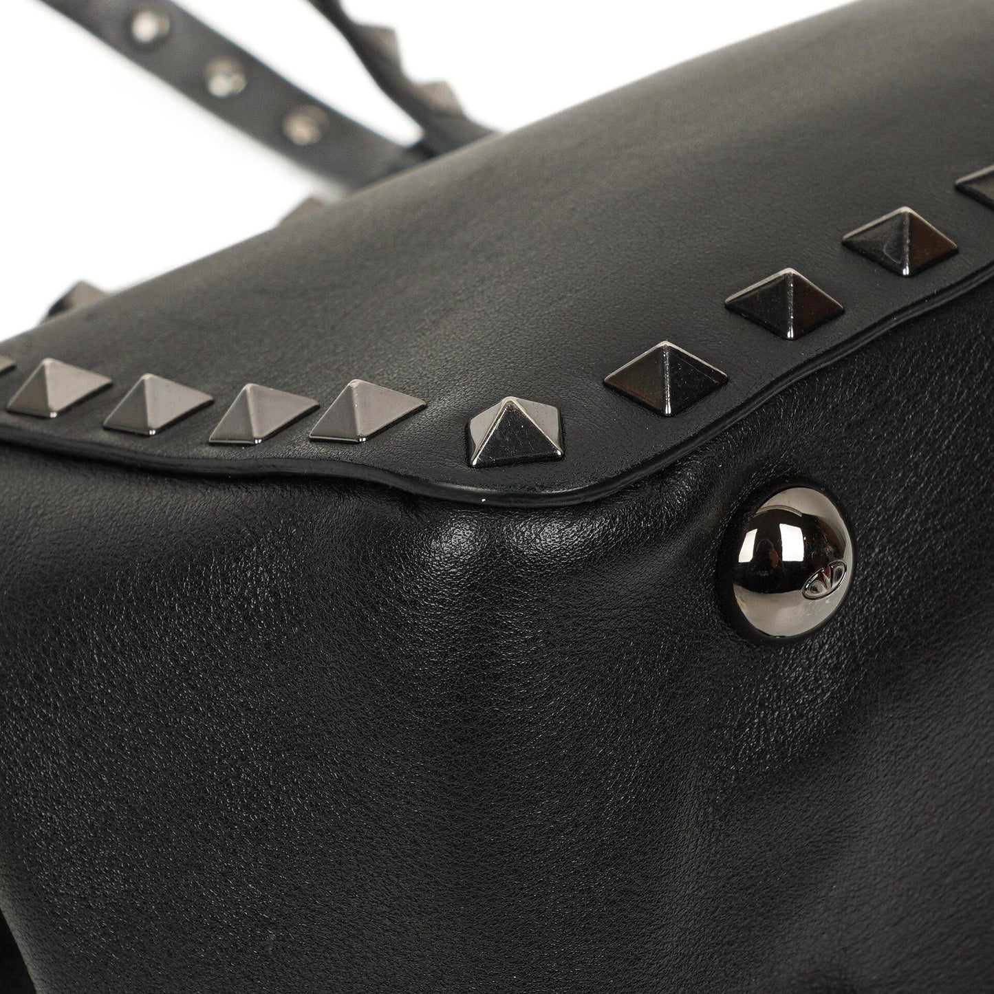 Valentino Garavani Mini Rockstud Leder Tote Bag Schwarz