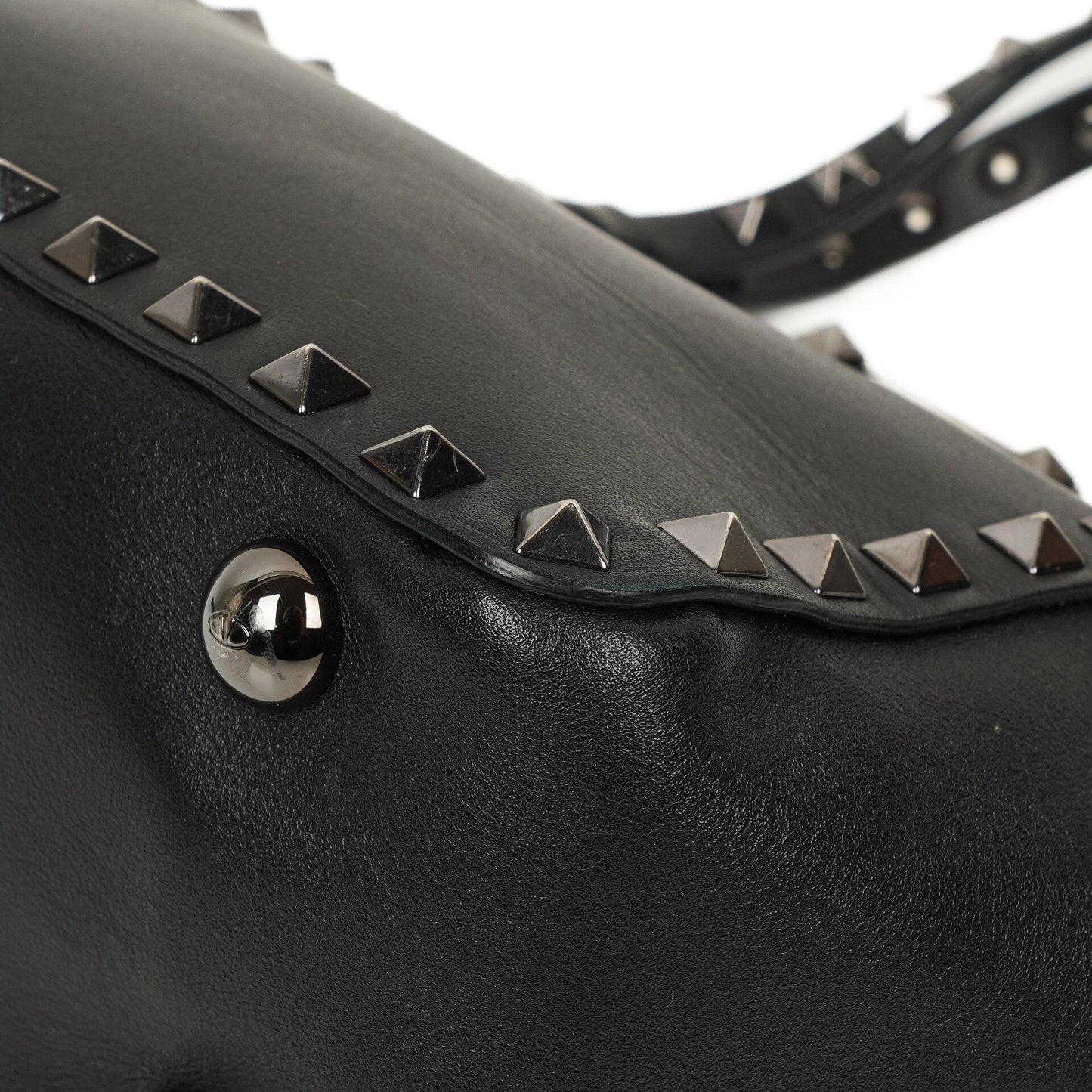 Valentino Garavani Mini Rockstud Leder Tote Bag Schwarz