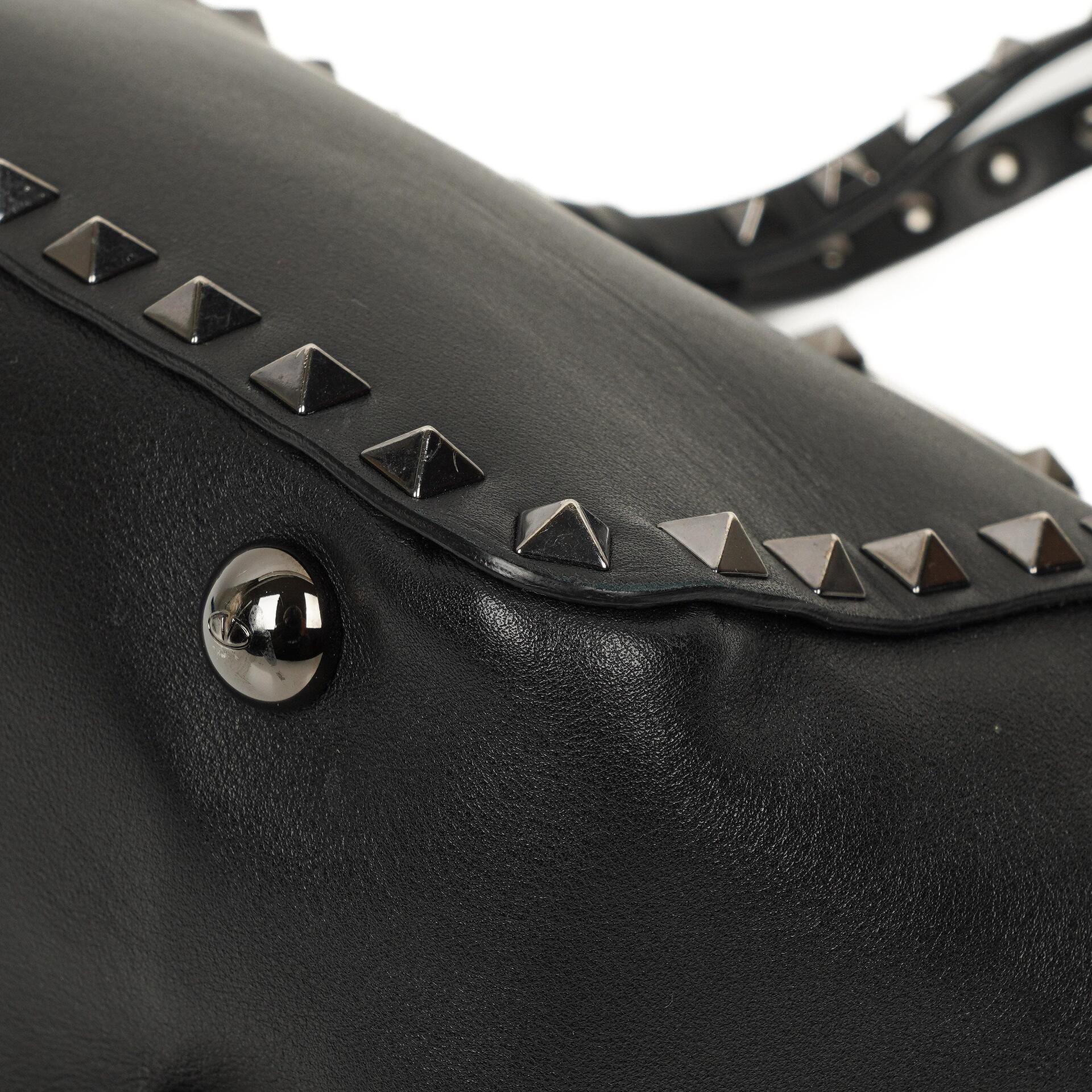 Valentino Garavani Mini Rockstud Leder Tote Bag Schwarz