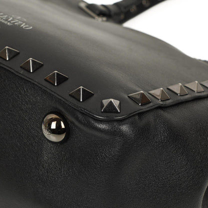 Valentino Garavani Mini Rockstud Leder Tote Bag Schwarz