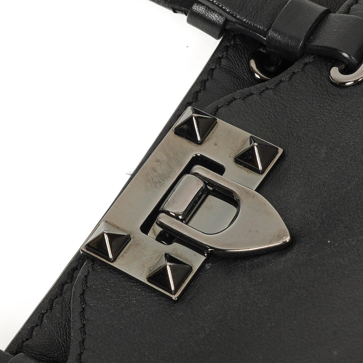 Valentino Garavani Mini Rockstud Leder Tote Bag Schwarz