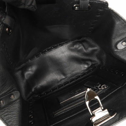 Valentino Garavani Mini Rockstud Leder Tote Bag Schwarz