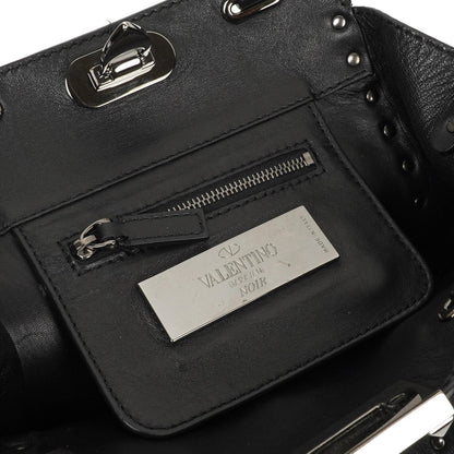 Valentino Garavani Mini Rockstud Leder Tote Bag Schwarz