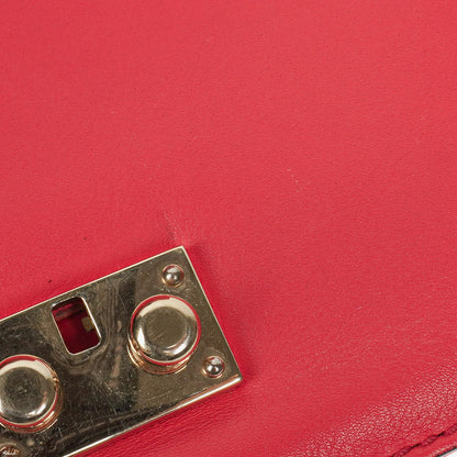 Valentino Garavani Glam Lock Rockstud Mini Klappentasche aus pinkem Vitello