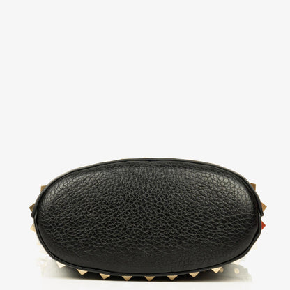 Valentino Garavani Rockstud Mini Tote Bag aus schwarzem Leder
