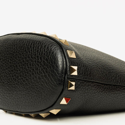 Valentino Garavani Rockstud Mini Tote Bag aus schwarzem Leder