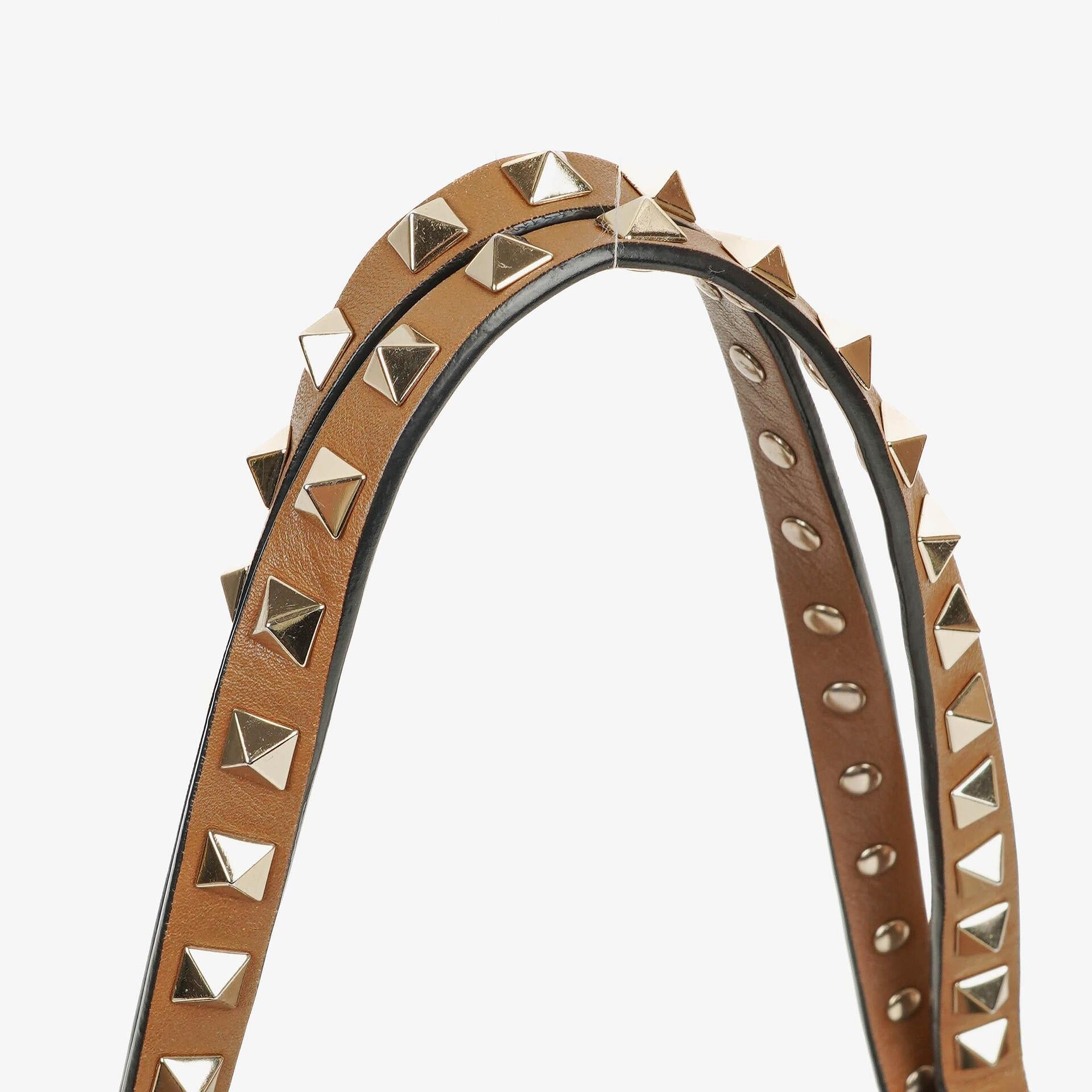 Valentino Garavani Kleine Rockstud Tote Bag aus braunem Kalbsleder