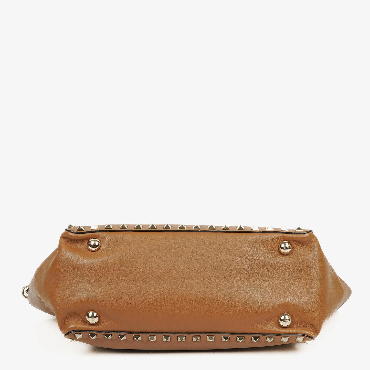 Valentino Garavani Kleine Rockstud Tote Bag aus braunem Kalbsleder
