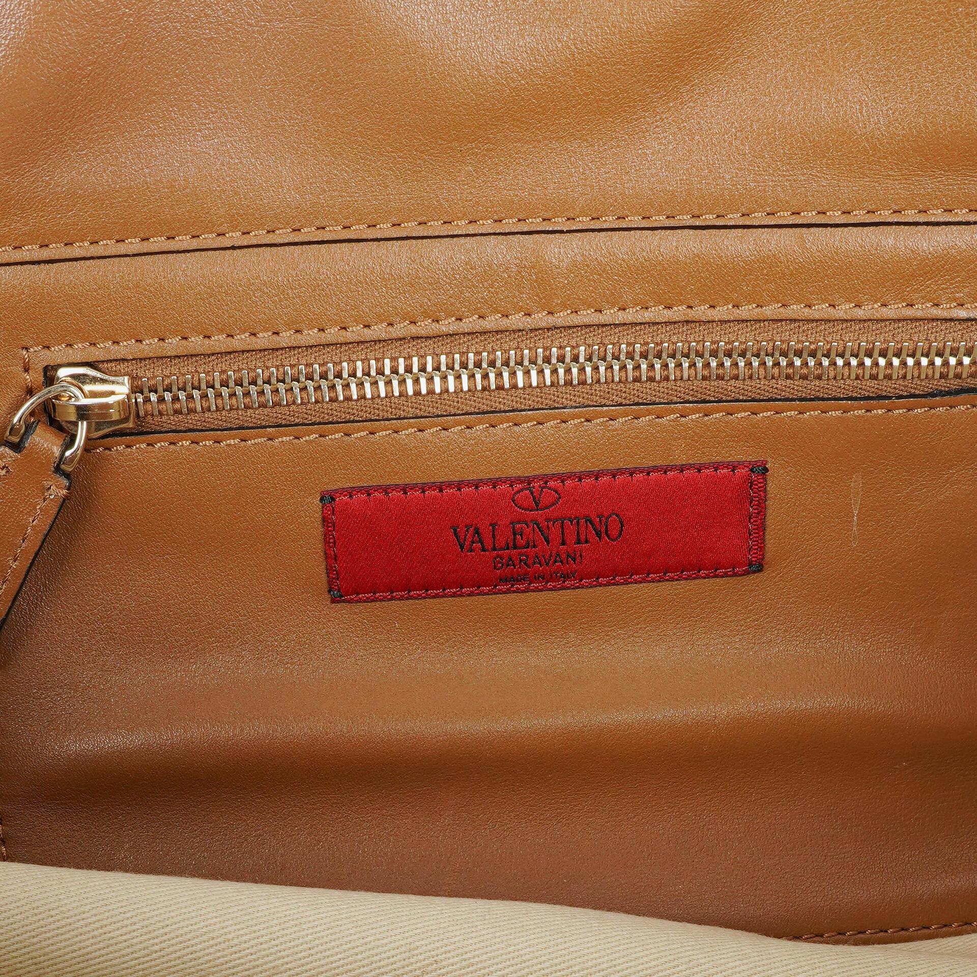 Valentino Garavani Kleine Rockstud Tote Bag aus braunem Kalbsleder