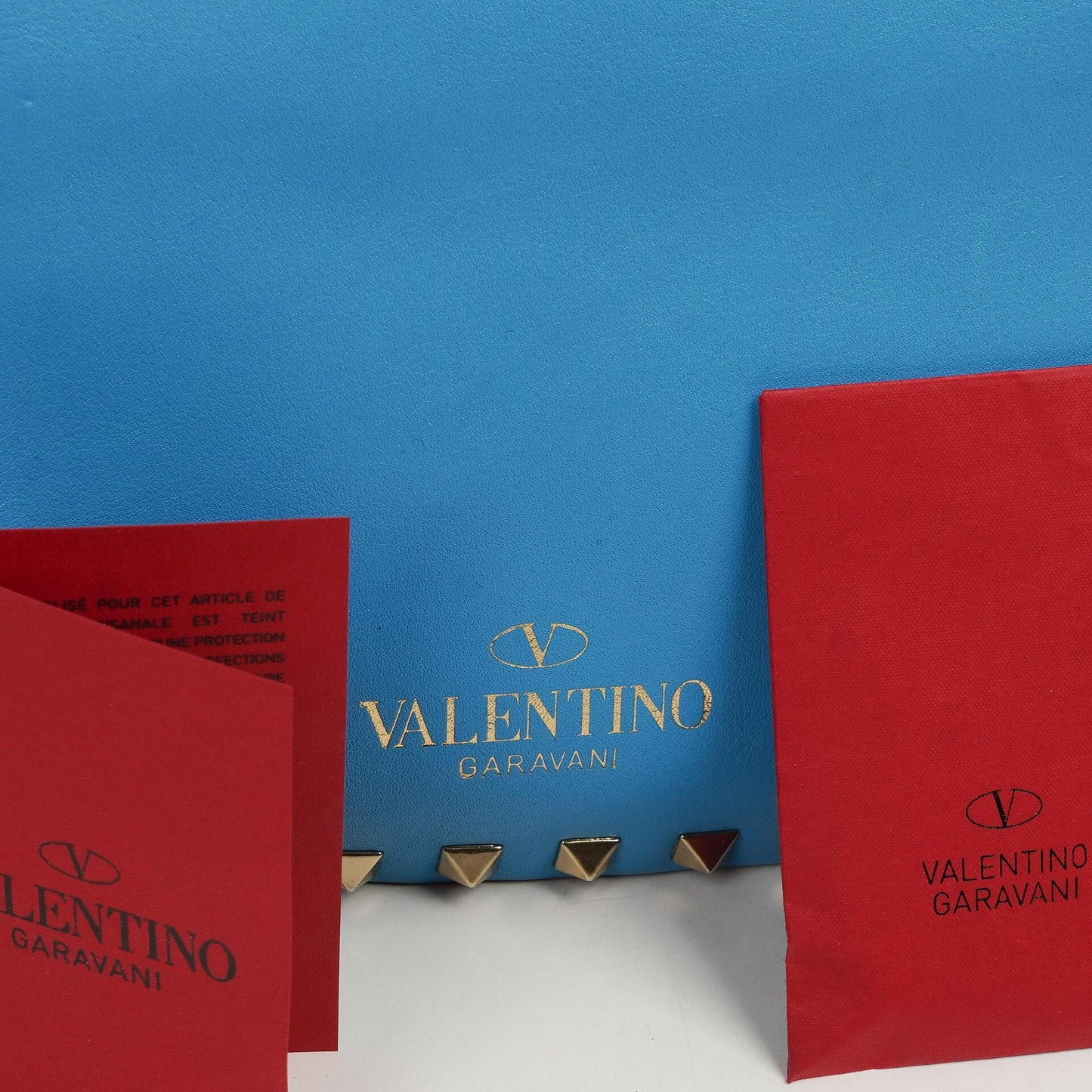 Valentino Garavani Kleine Rockstud Vitello Papagei Blau Tote Tasche