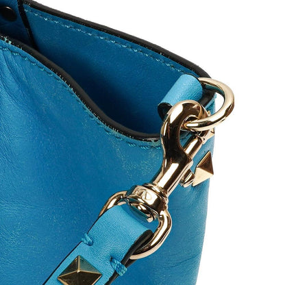 Valentino Garavani Kleine Rockstud Vitello Papagei Blau Tote Tasche