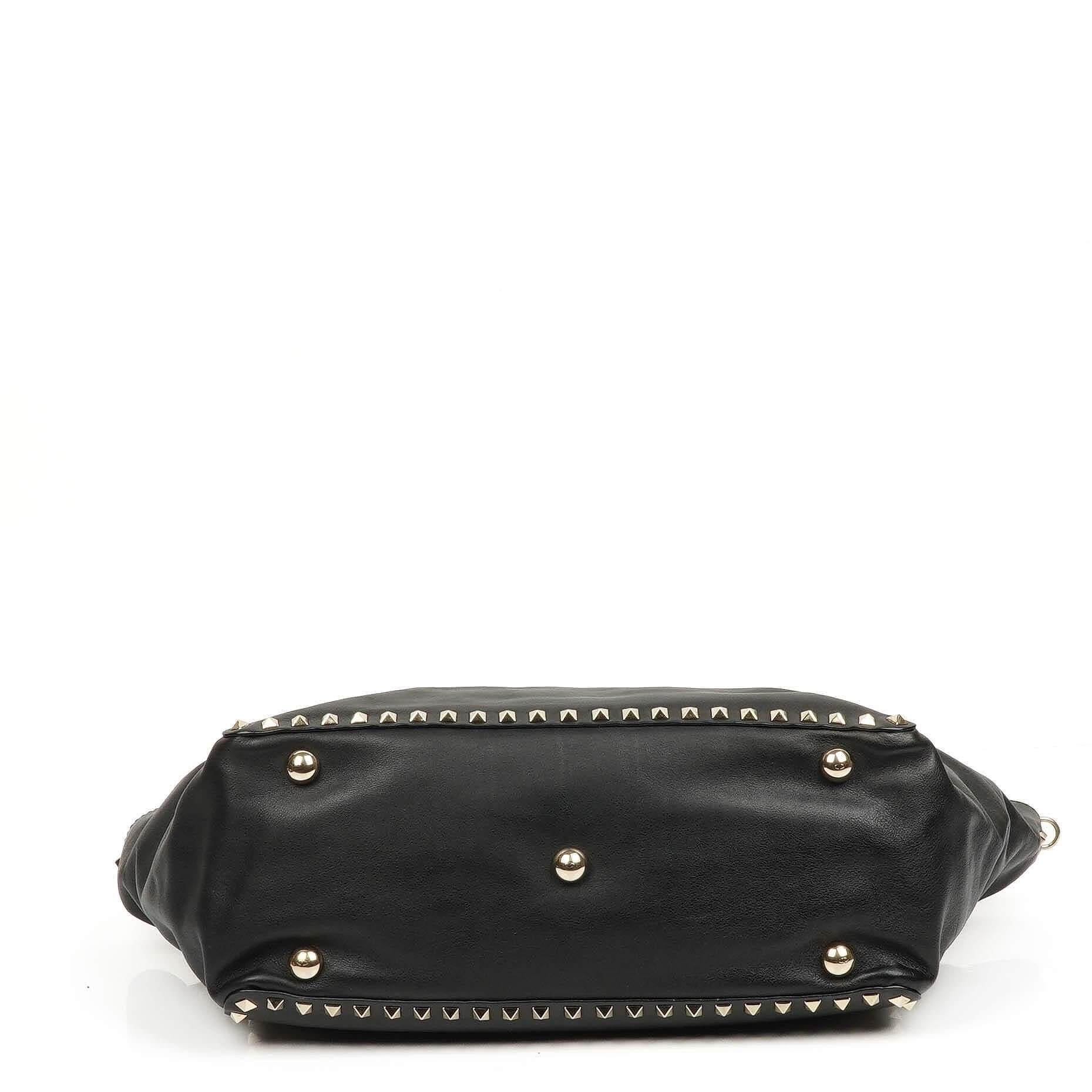 Valentino Garavani Vitello Rockstud Schwarze Tote Tasche