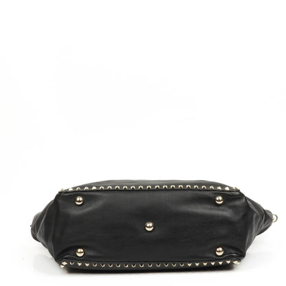 Valentino Garavani Vitello Rockstud Schwarze Tote Tasche