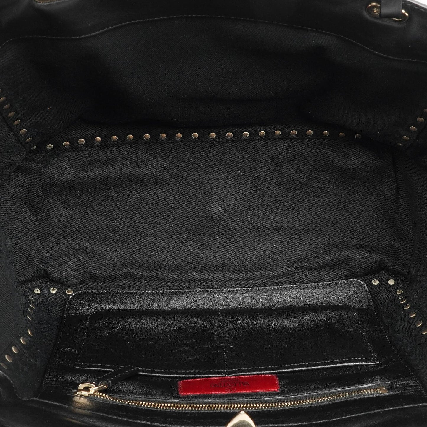 Valentino Garavani Vitello Rockstud Schwarze Tote Tasche