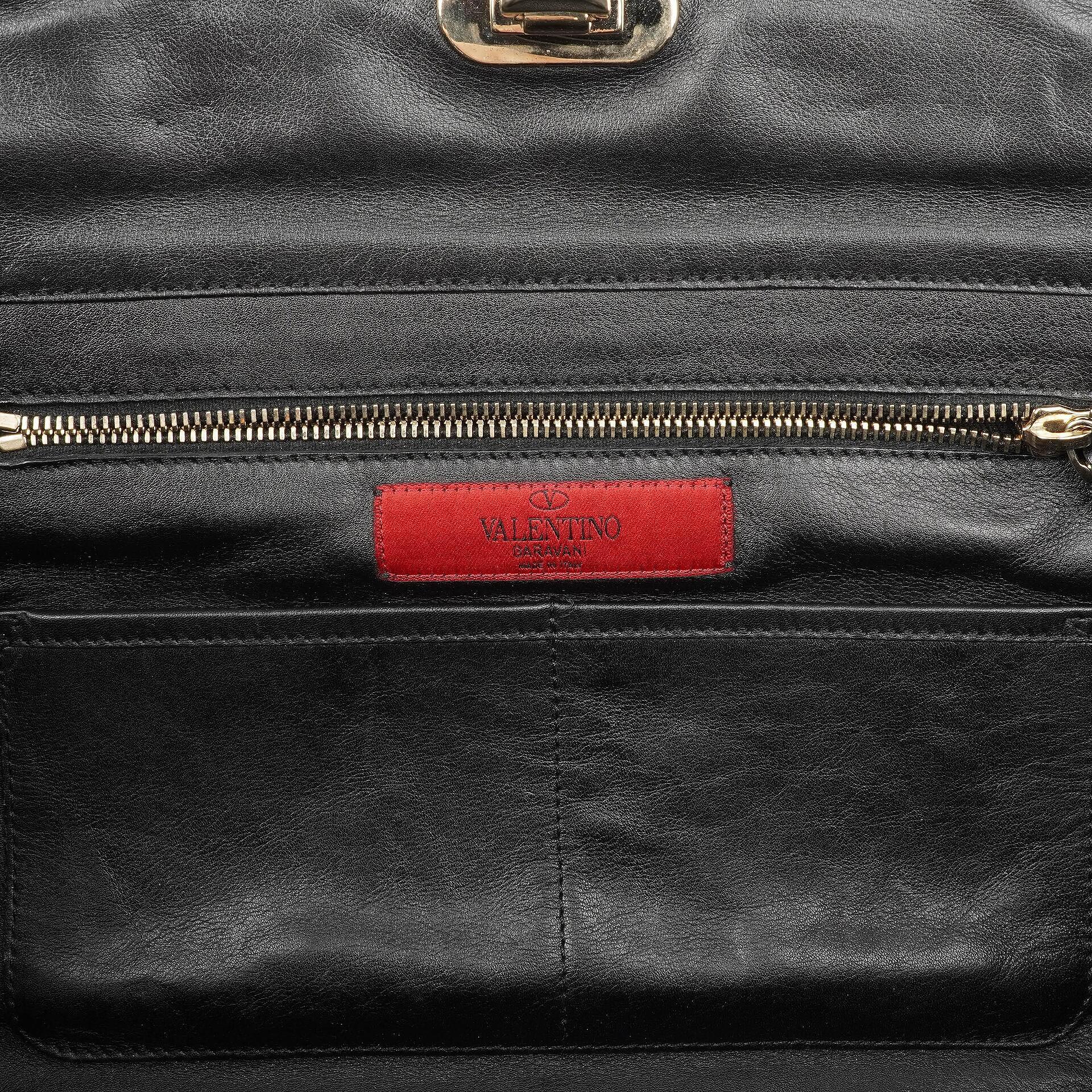 Valentino Garavani Vitello Rockstud Schwarze Tote Tasche