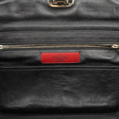 Valentino Garavani Vitello Rockstud Schwarze Tote Tasche