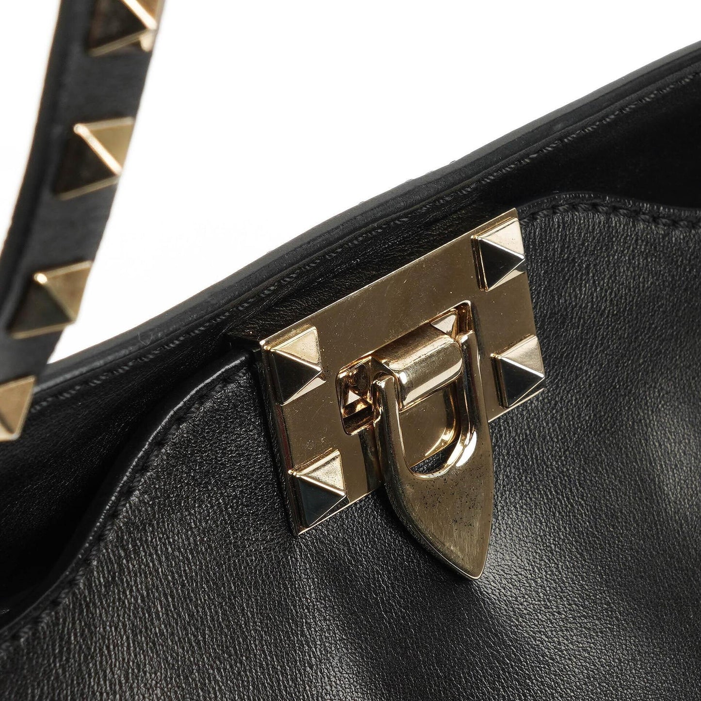 Valentino Garavani Vitello Rockstud Schwarze Tote Tasche