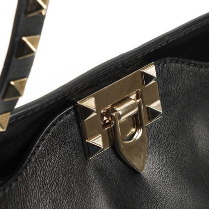 Valentino Garavani Vitello Rockstud Schwarze Tote Tasche