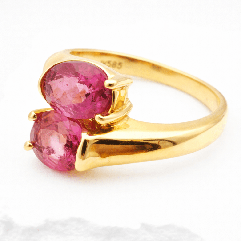 Vintage 14 Karat Goldring mit Pink Turmalin - Laminimas e.K