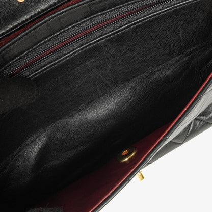 Vintage Chanel Classic Single Flap Tasche aus schwarzem gestepptem Lammleder mit 24K vergoldeten Beschlägen