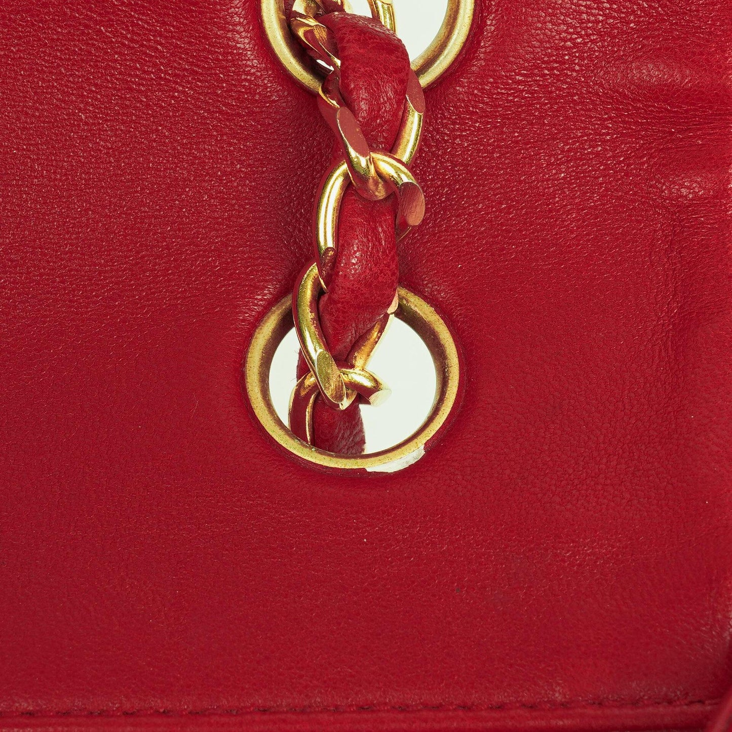 Vintage Chanel Classic Single Flap Tasche aus rotem gestepptem Lammleder mit 24K vergoldeten Beschlägen