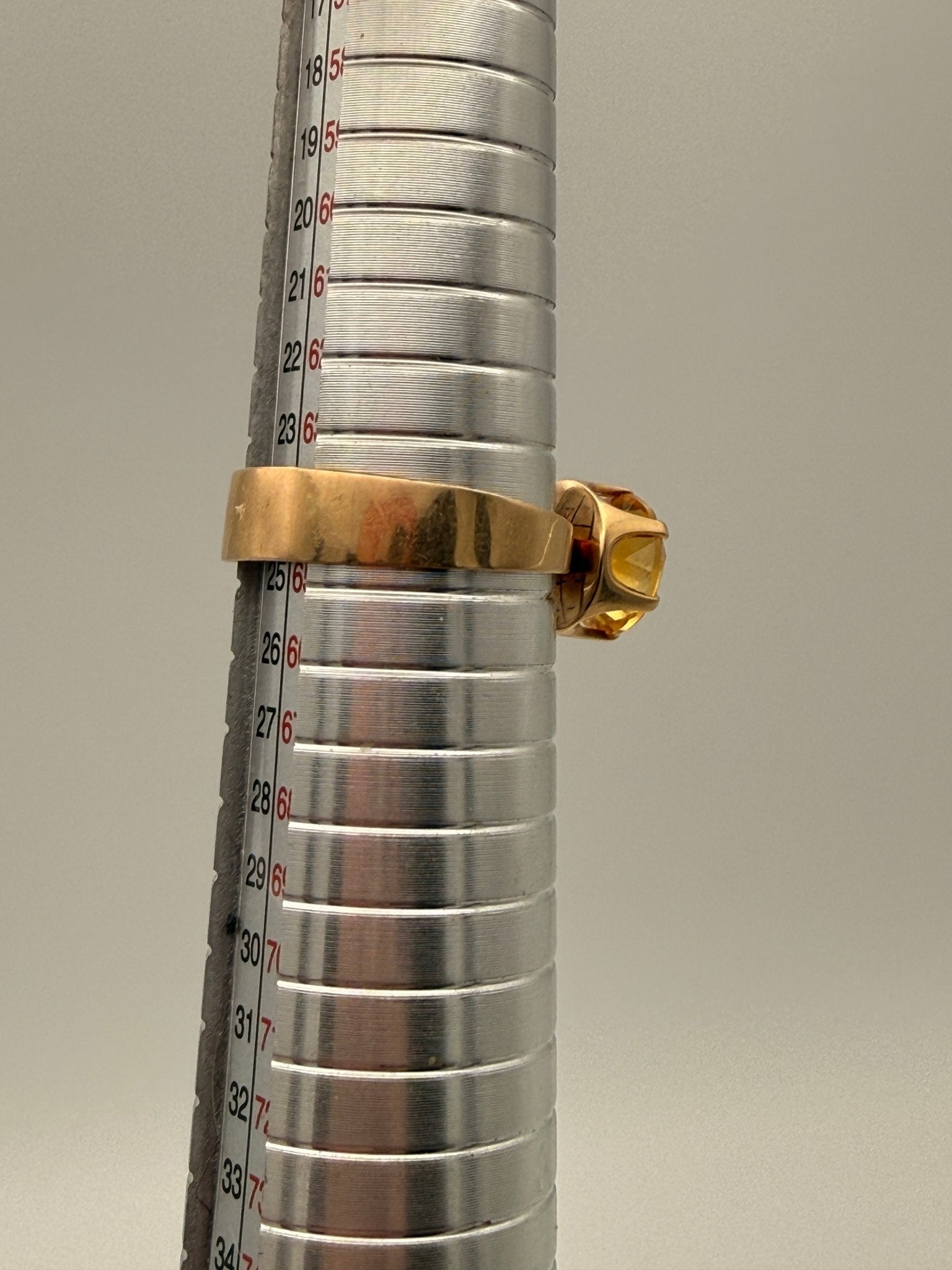 Vintage Citrin Solitärring 14 Karat Gold 585 – Prachtvoller Cocktailring mit facettiertem Citrin - Laminimas e.K