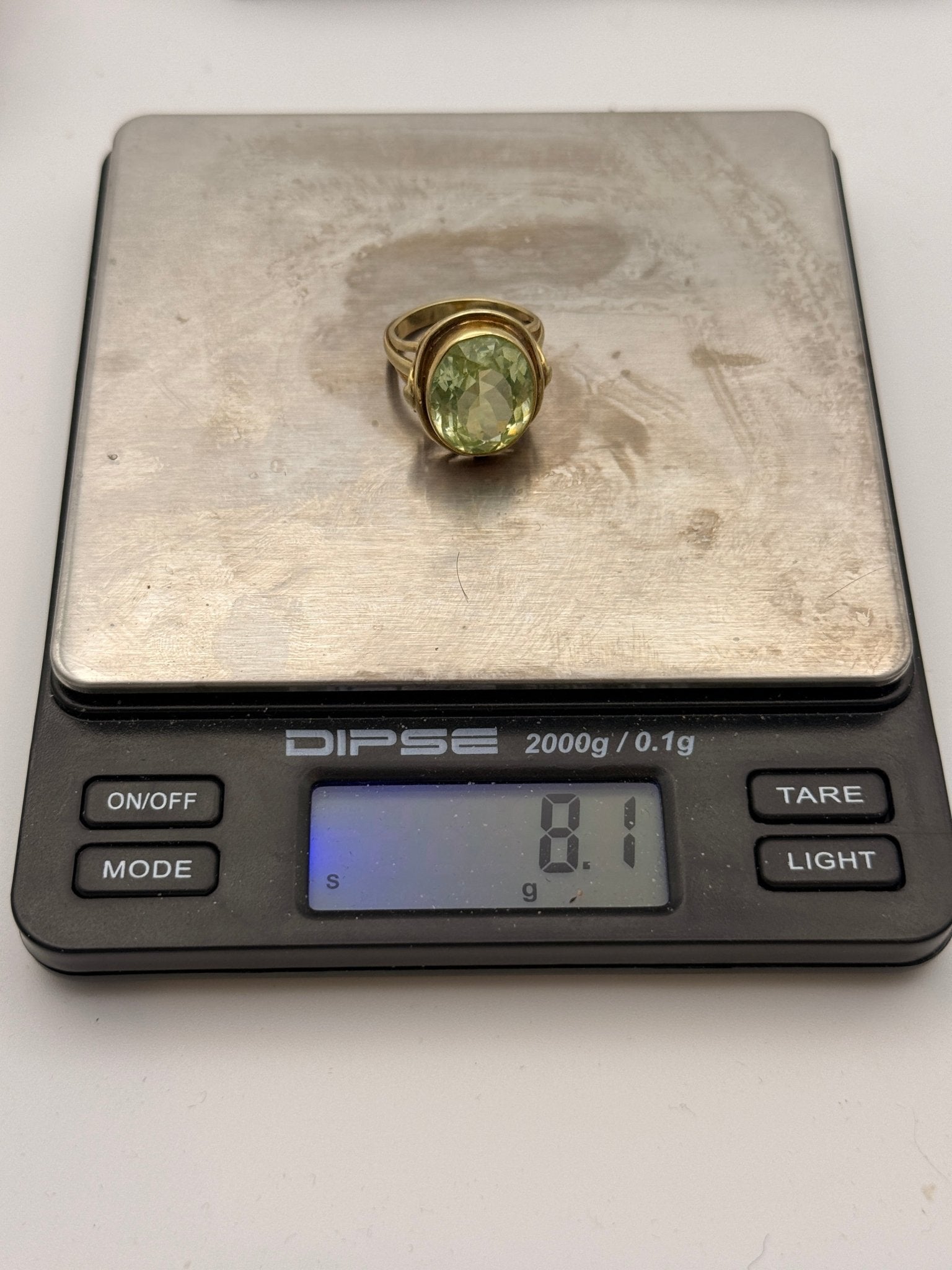 Vintage Statement Ring 14 Karat Gelbgold 585 Peridot - Laminimas e.K