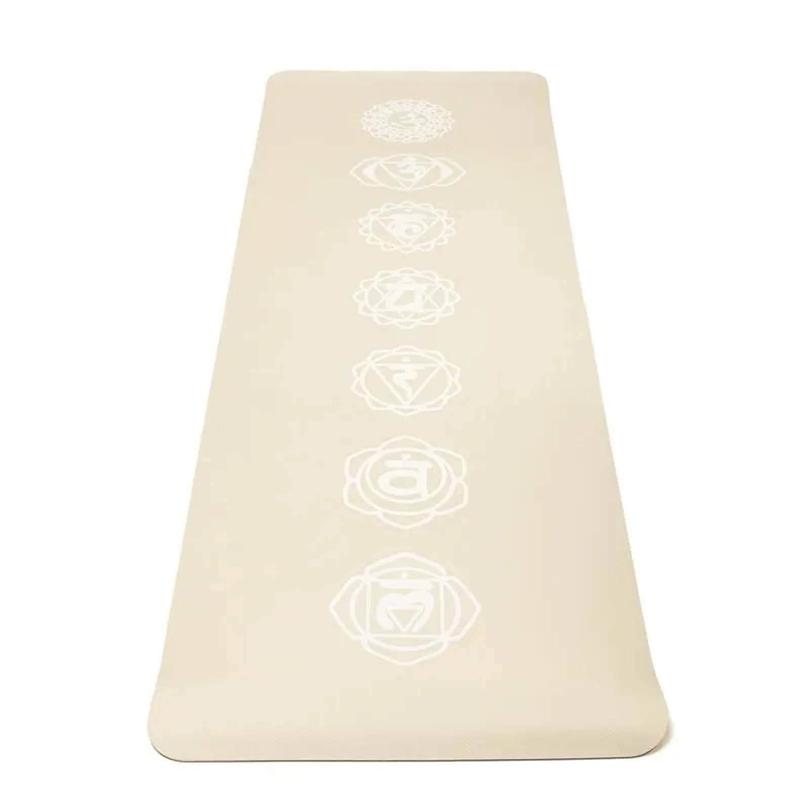 Yogi & Yogini Premium TPE Yoga Matte Chakra beige - 950 g - Laminimas e.K