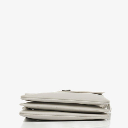 Yves Saint Laurent Pouch Line Mini Crossbody Bag aus grauem Leder