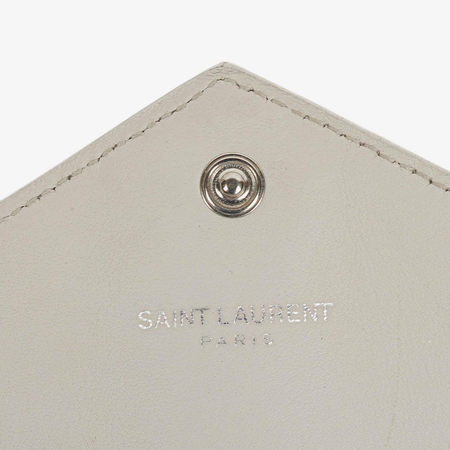 Yves Saint Laurent Pouch Line Mini Crossbody Bag aus grauem Leder