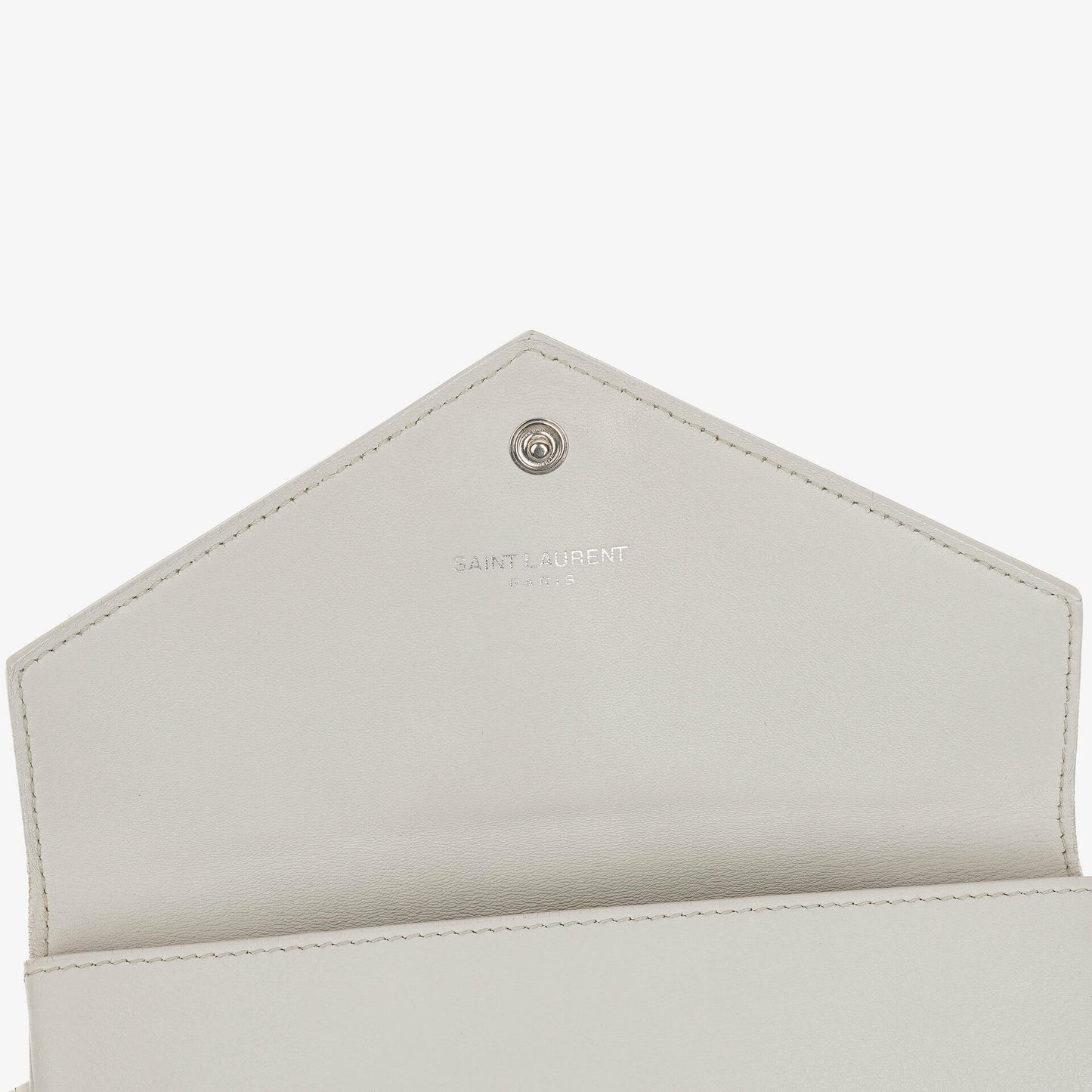 Yves Saint Laurent Pouch Line Mini Crossbody Bag aus grauem Leder