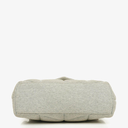 Yves Saint Laurent Loulou Puffer Tasche aus grauem gestepptem Jersey