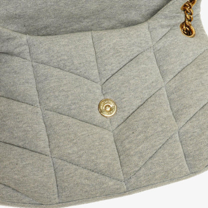 Yves Saint Laurent Loulou Puffer Tasche aus grauem gestepptem Jersey