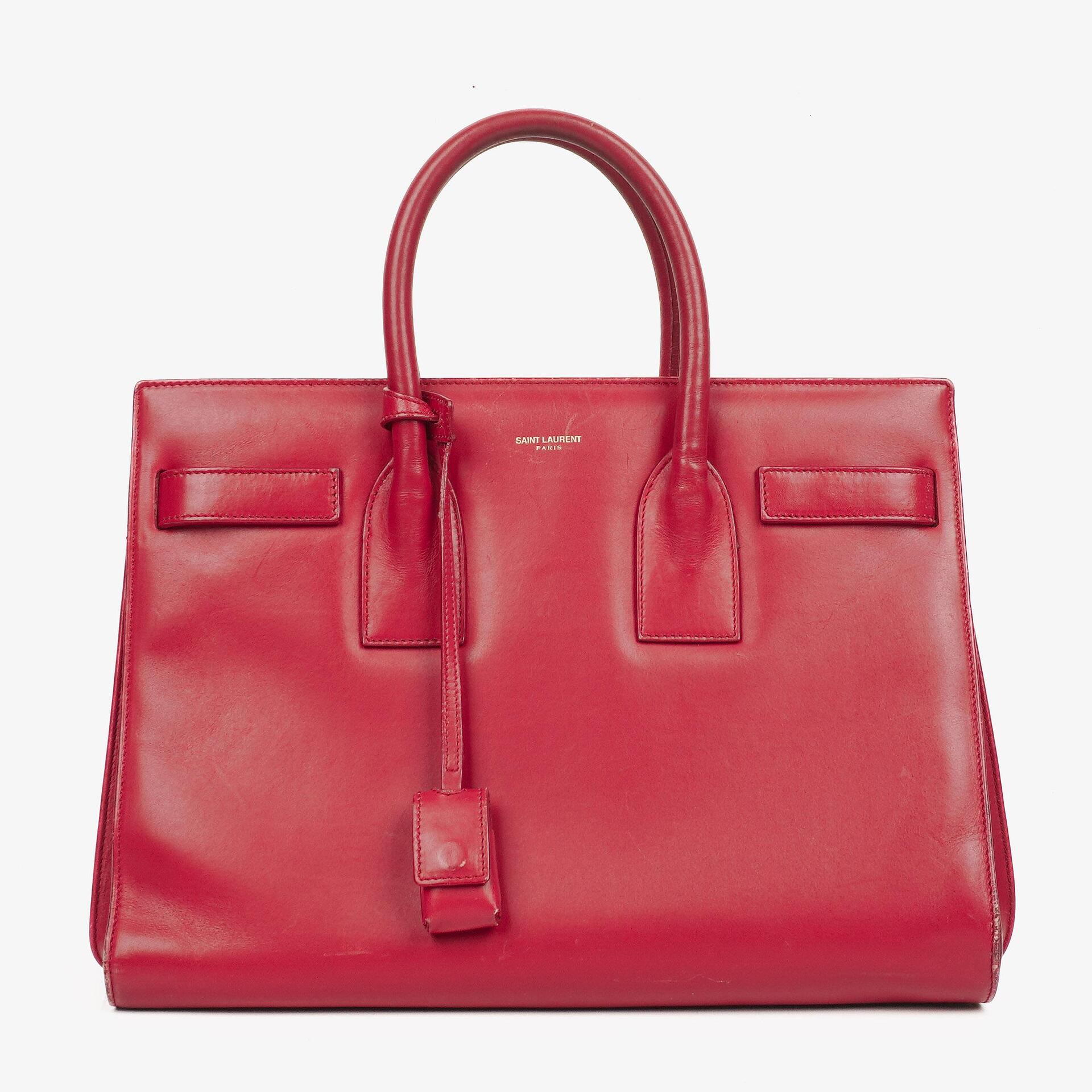 Saint Laurent Kleine Sac de Jour Tasche aus rotem Leder