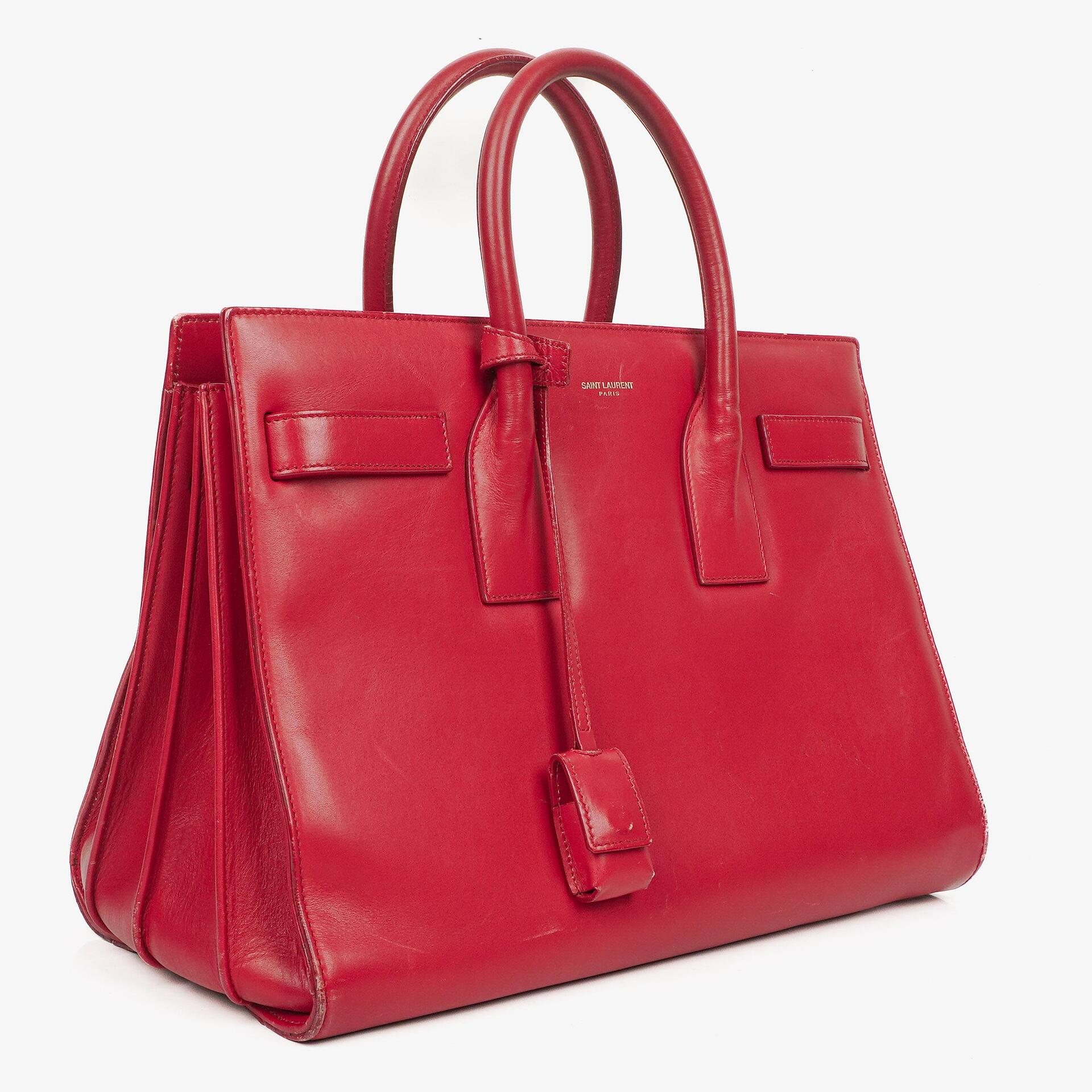 Saint Laurent Kleine Sac de Jour Tasche aus rotem Leder