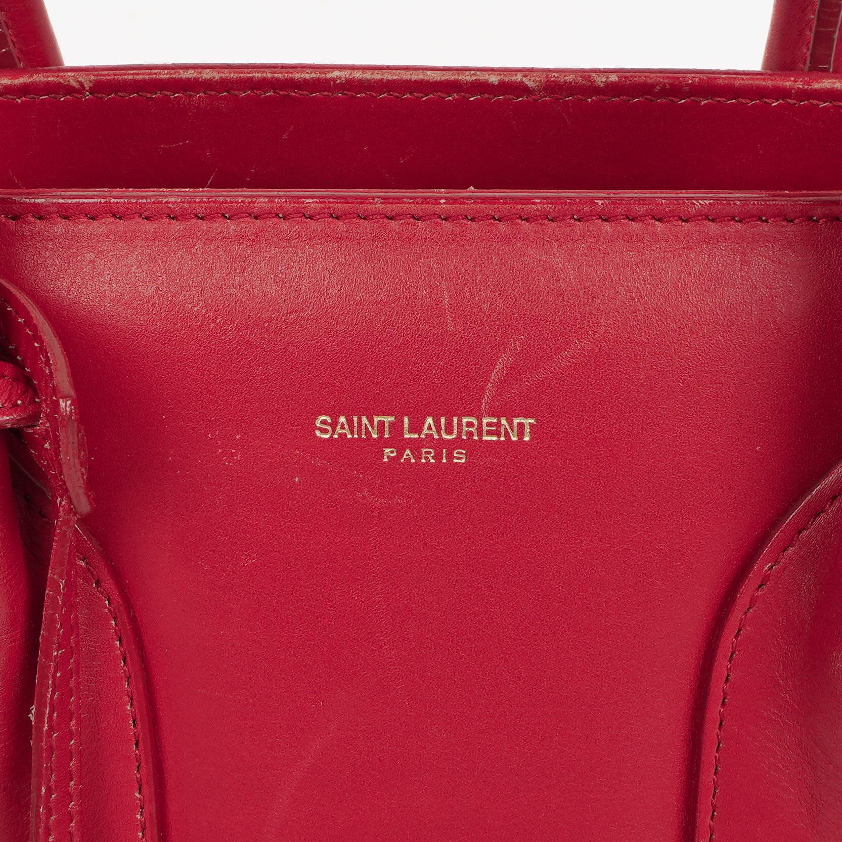 Saint Laurent Kleine Sac de Jour Tasche aus rotem Leder