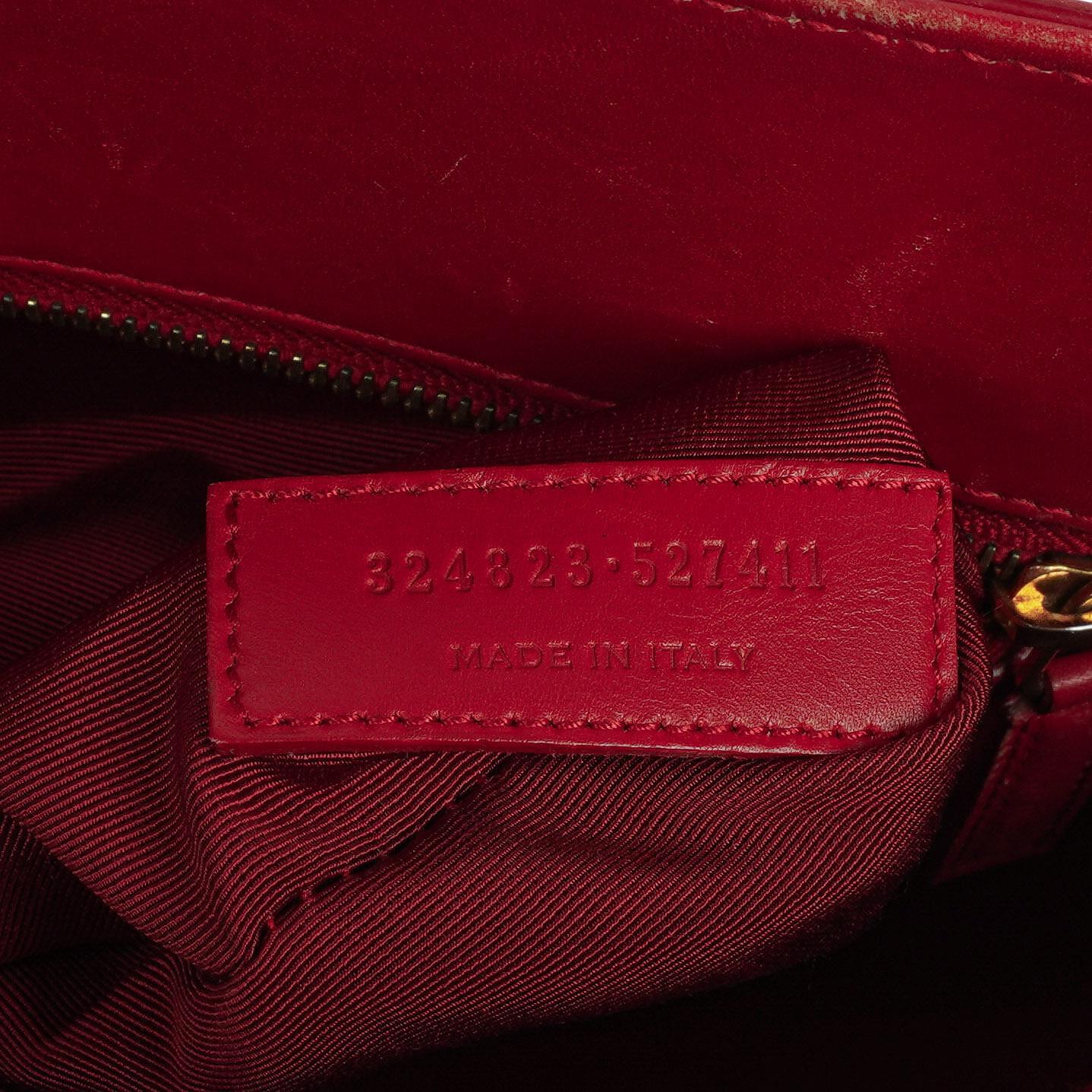 Saint Laurent Kleine Sac de Jour Tasche aus rotem Leder