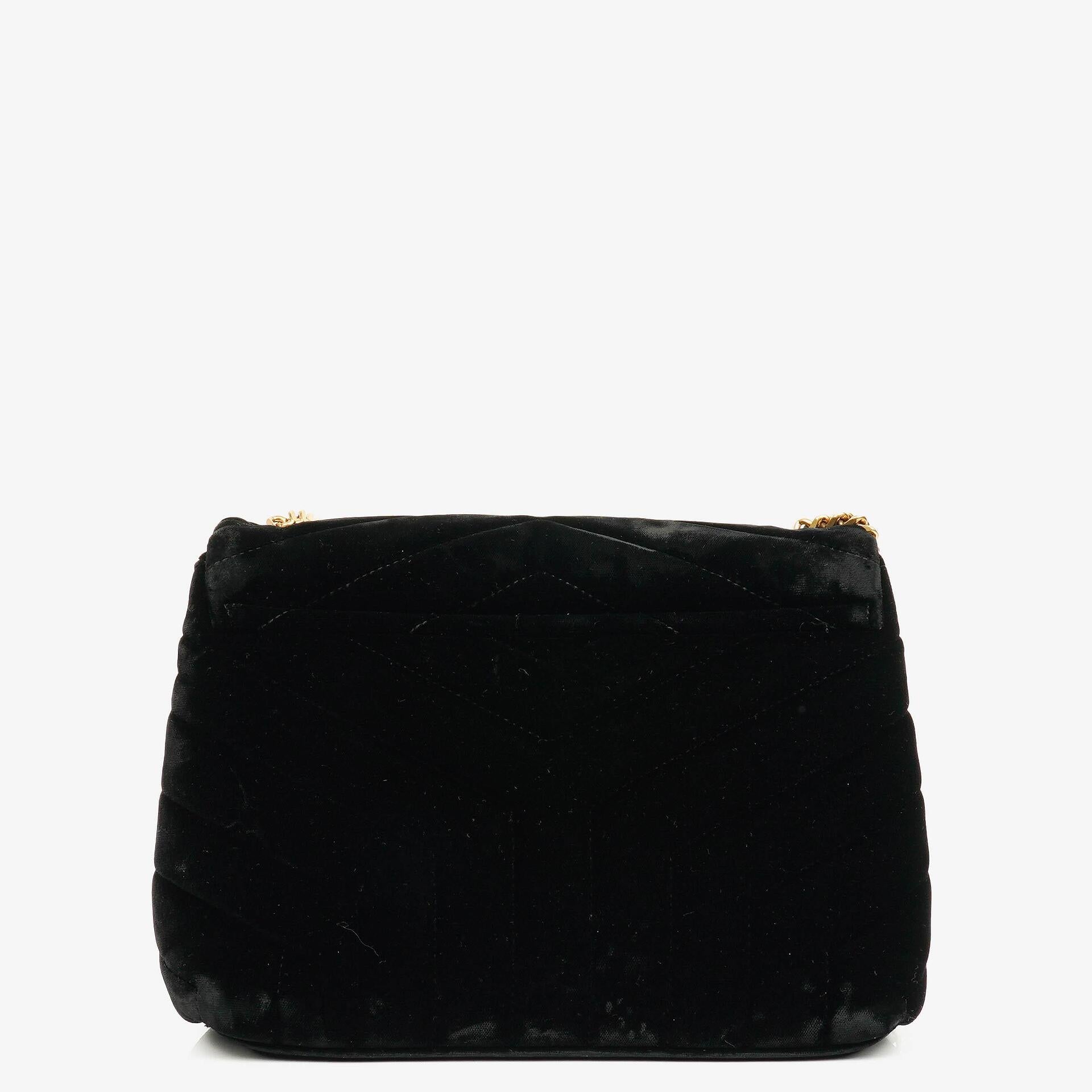 Yves Saint Laurent Kleine Loulou Kettentasche aus Samt mit Y-Stepp-Monogramm