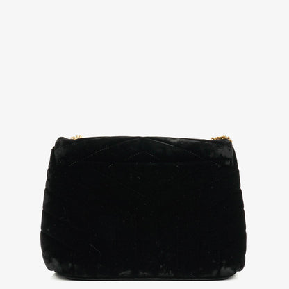 Yves Saint Laurent Kleine Loulou Kettentasche aus Samt mit Y-Stepp-Monogramm