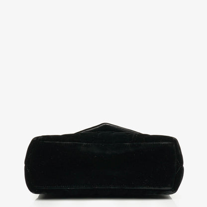 Yves Saint Laurent Kleine Loulou Kettentasche aus Samt mit Y-Stepp-Monogramm