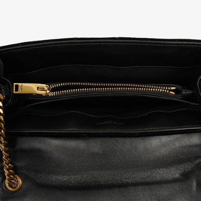 Yves Saint Laurent Kleine Loulou Kettentasche aus Samt mit Y-Stepp-Monogramm