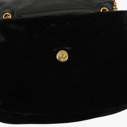 Yves Saint Laurent Kleine Loulou Kettentasche aus Samt mit Y-Stepp-Monogramm