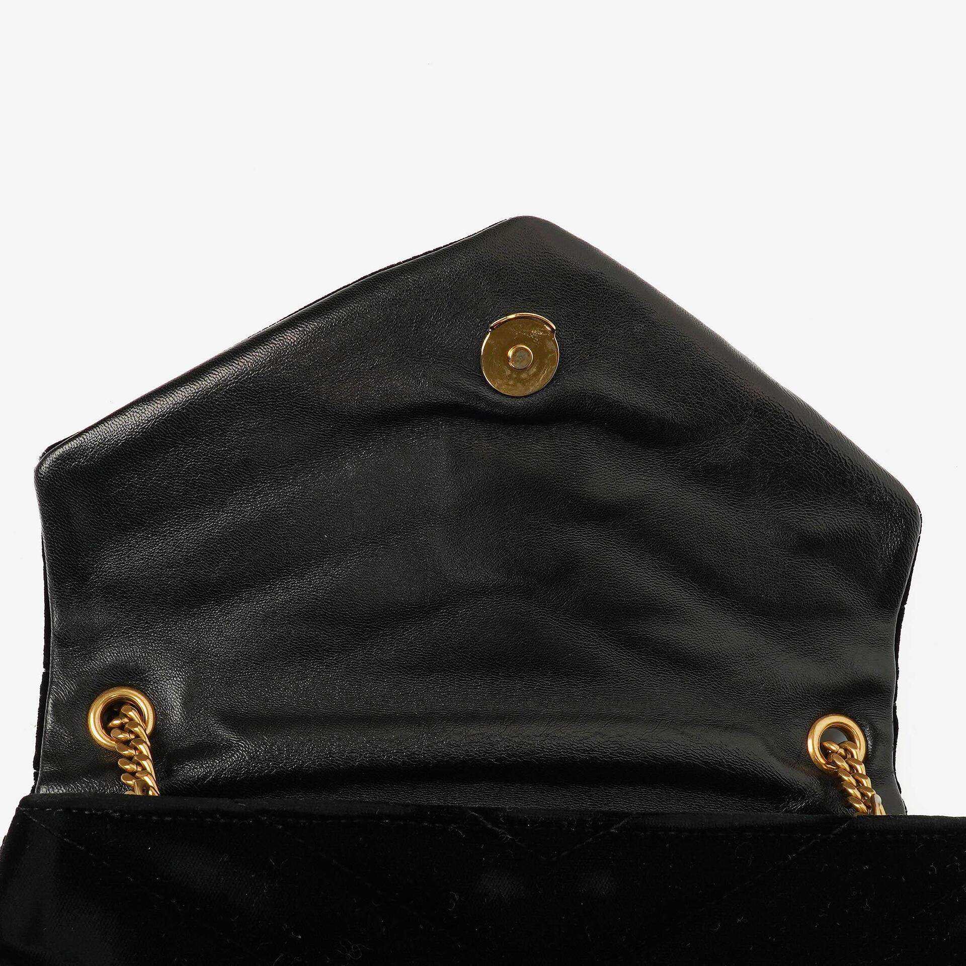 Yves Saint Laurent Kleine Loulou Kettentasche aus Samt mit Y-Stepp-Monogramm
