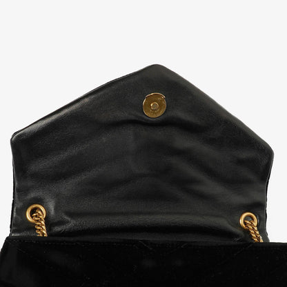 Yves Saint Laurent Kleine Loulou Kettentasche aus Samt mit Y-Stepp-Monogramm