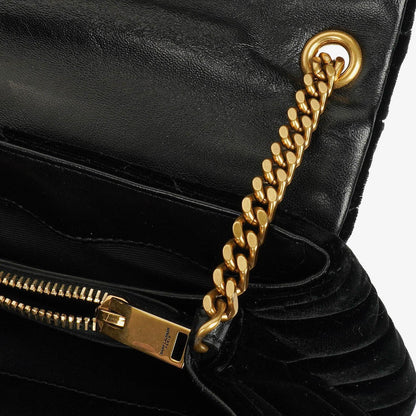 Yves Saint Laurent Kleine Loulou Kettentasche aus Samt mit Y-Stepp-Monogramm