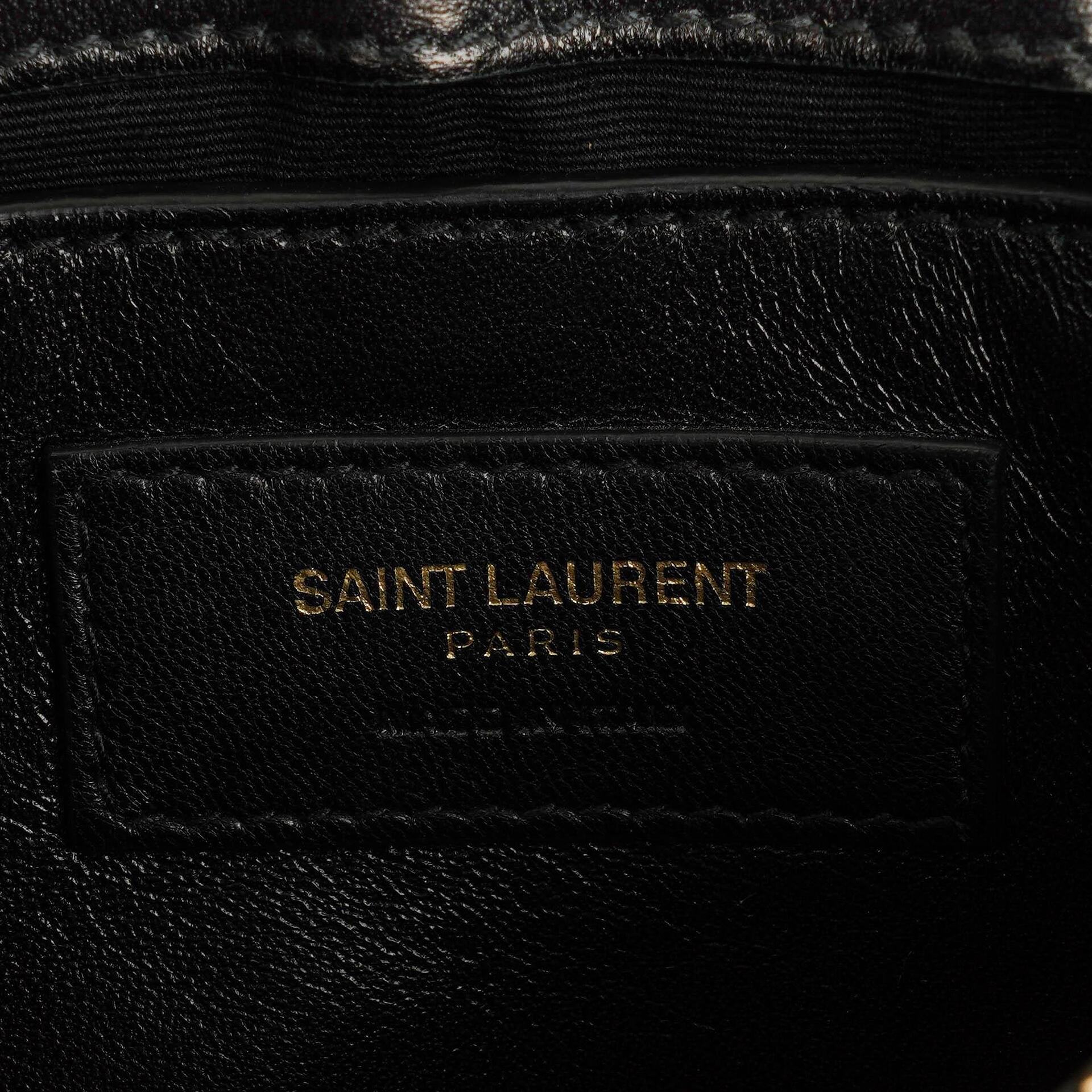 Yves Saint Laurent Kleine Loulou Kettentasche aus Samt mit Y-Stepp-Monogramm