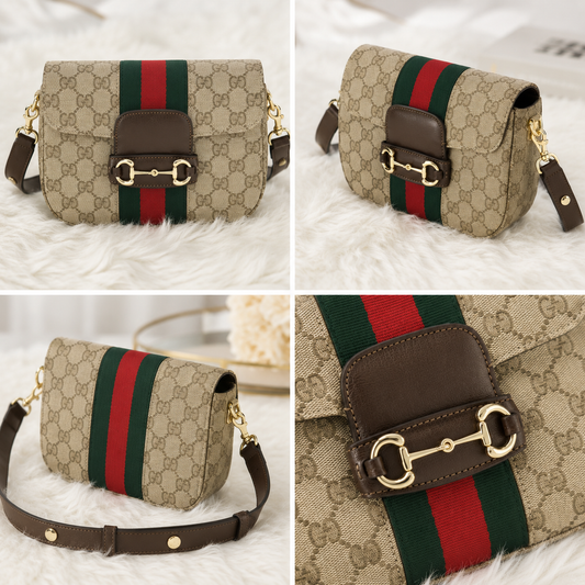 Gucci Small Horsebit 1955 Schultertasche Beige - Eleganz trifft Luxus